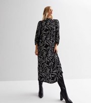 New Look Black Doodle Print High Neck Midi Dress